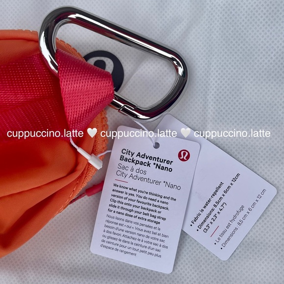 💗NWT🍊Lululemon City Adventurer Backpack Nano - Pale Raspberry/Orange Frappe - Picture 4 of 7